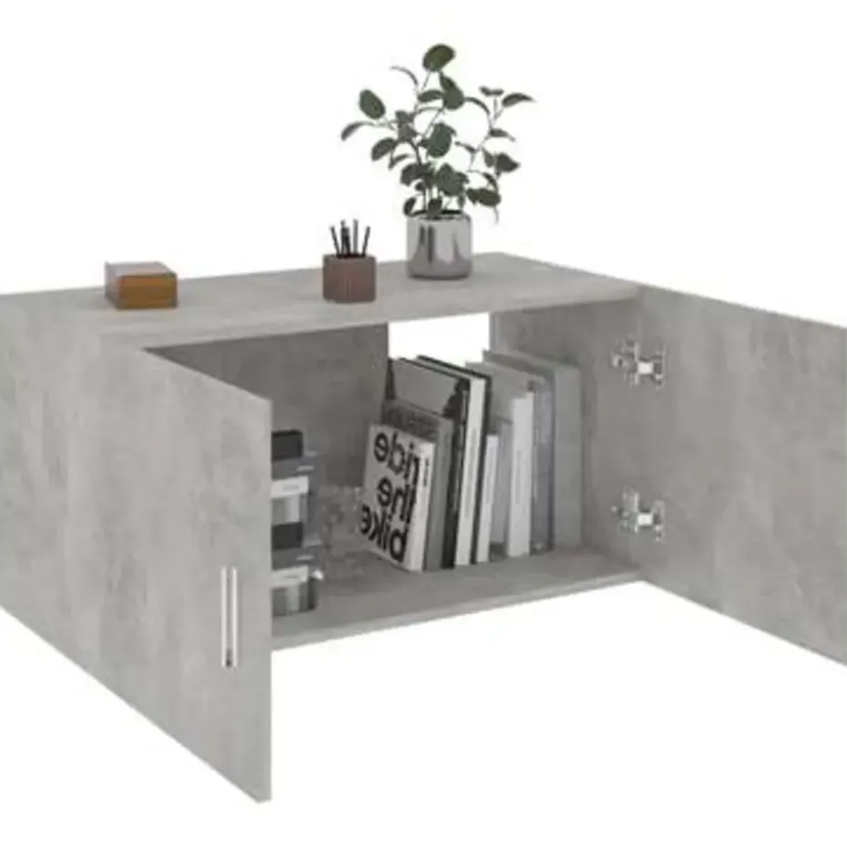 vidaXL - Wandkast - Grijs - Bewerkt hout