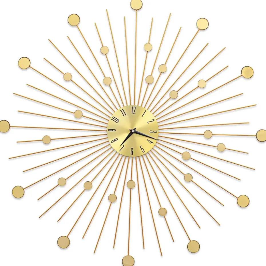 vidaXL - Wandklok - Goud - Metaal - 70 cm