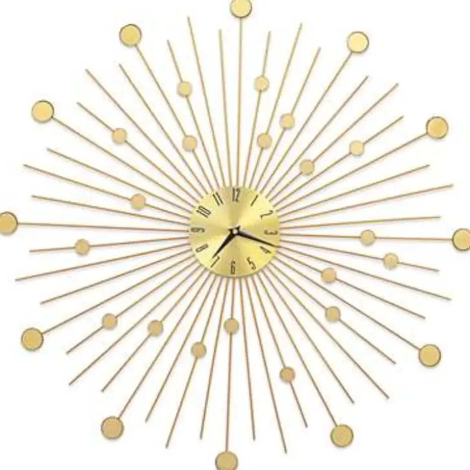 vidaXL - Wandklok - Goud - Metaal - 70 cm