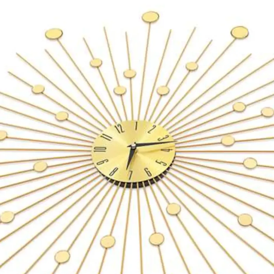 vidaXL - Wandklok - Goud - Metaal - 70 cm