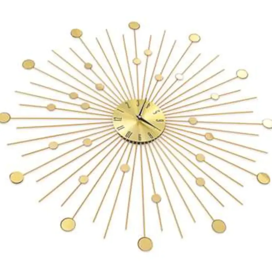 vidaXL - Wandklok - Goud - Metaal - 70 cm