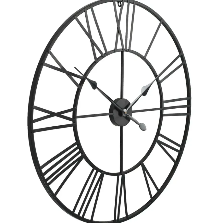 vidaXL - Wandklok - Zwart - Metaal