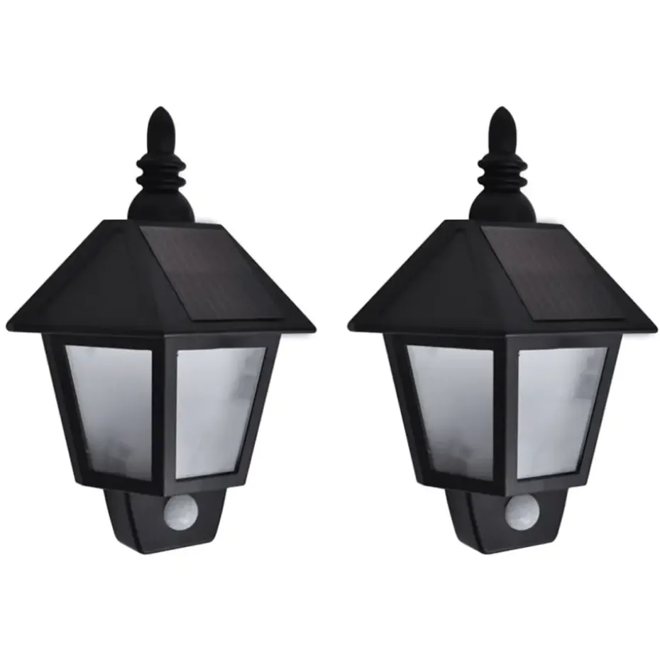 vidaXL - Wandlamp - Zwart - Kunststof - 2 stuks