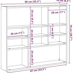vidaXL - Wandmeubel - Wit - Bewerkt hout