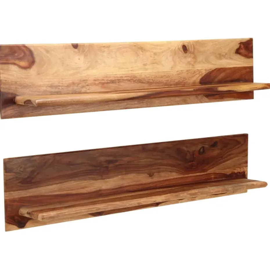 vidaXL - Wandplank - Bruin - Hout - 118 x 26 x 20 cm - 2 stuks
