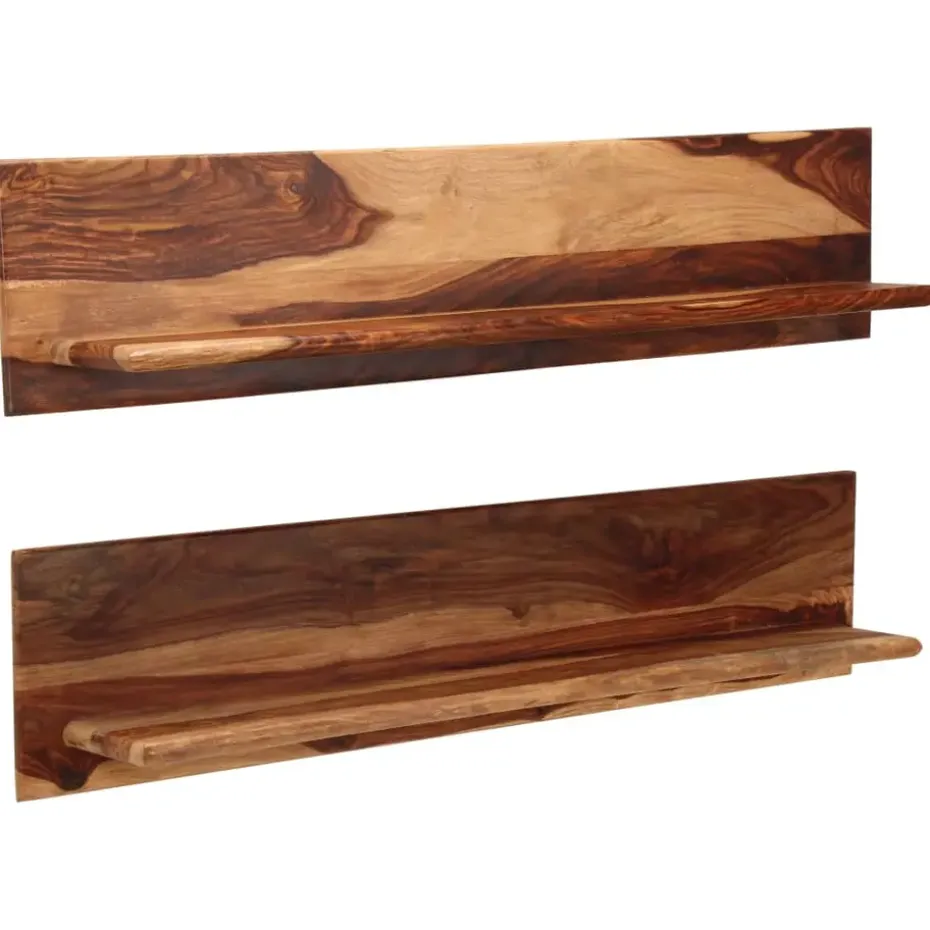 vidaXL - Wandplank - Bruin - Hout - 118 x 26 x 20 cm - 2 stuks