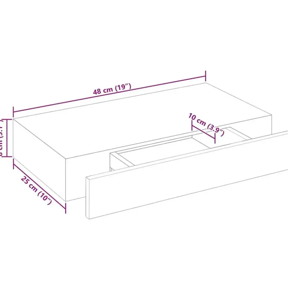 vidaXL - Wandplank - Wit - MDF