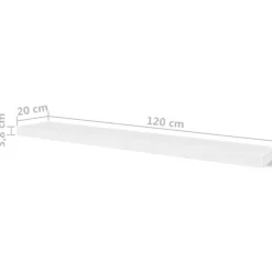 vidaXL - Wandrek - Wit - MDF - 120 cm - 4 stuks