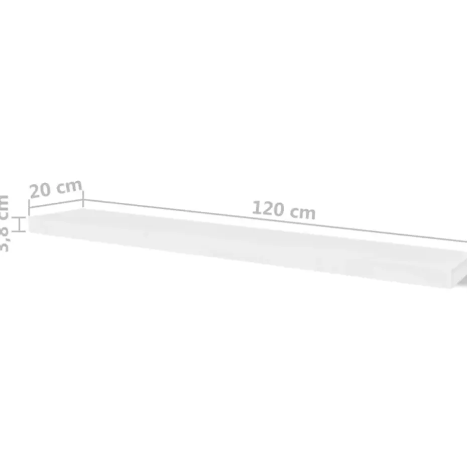 vidaXL - Wandrek - Wit - MDF - 120 cm - 4 stuks