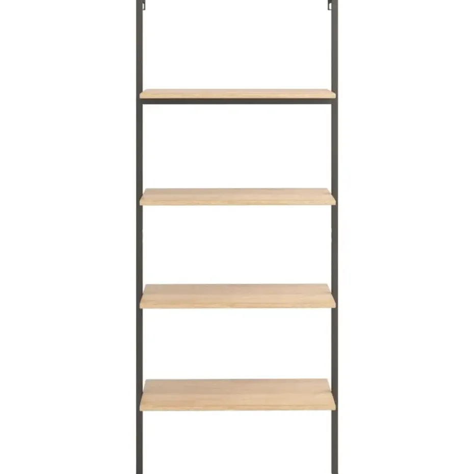 vidaXL - Wandrek met 4 schappen - Lichtbruin - Bewerkt hout - 64 x 35 x 152.5 cm