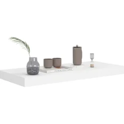 vidaXL - Wandschap - Wit - MDF - 60 x 23.5 x 3.8 cm - 2 stuks