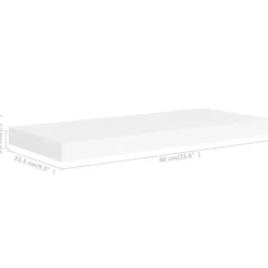 vidaXL - Wandschap - Wit - MDF - 60 x 23.5 x 3.8 cm - 2 stuks