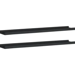 vidaXL - Wandschap - Zwart - MDF - 80 x 9 x 3 cm - 2 stuks