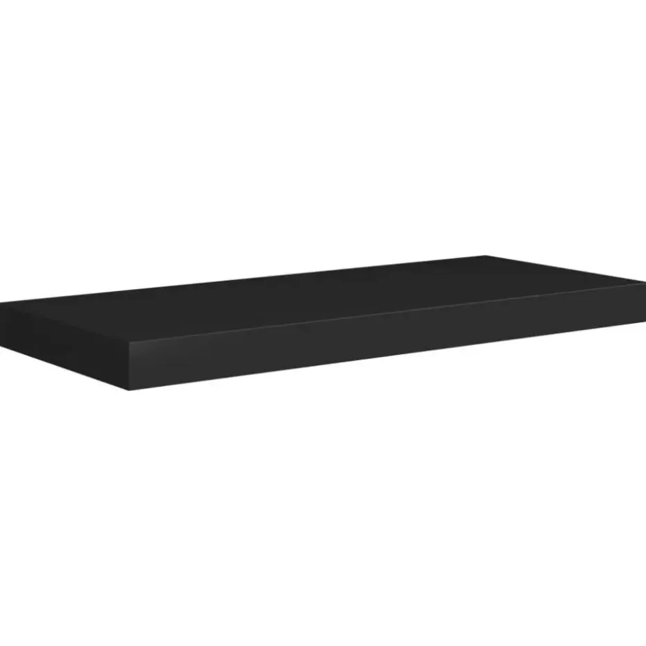 vidaXL - Wandschap - Zwart - MDF - 60 x 23.5 x 3.8 cm - 2 stuks