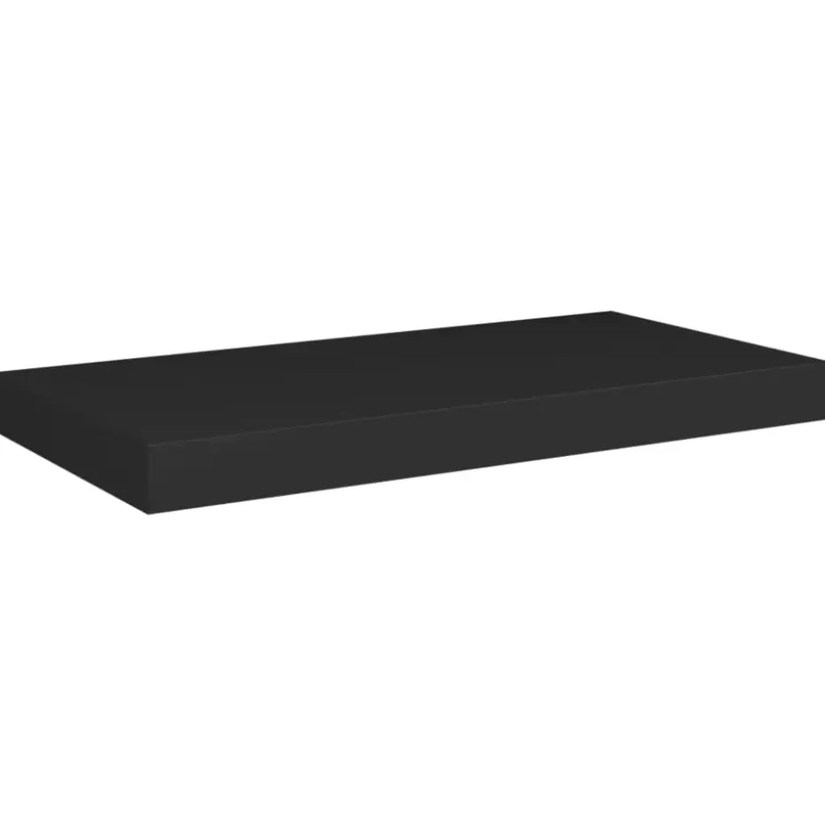 vidaXL - Wandschap - Zwart - MDF - 50 x 23 x 3.8 cm - 2 stuks