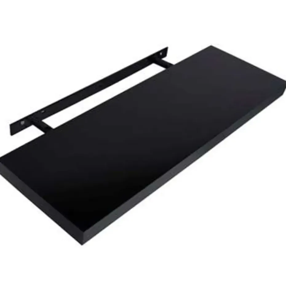 vidaXL - Wandschap - Zwart - MDF - 100 x 20 x 3.8 cm - 2 stuks