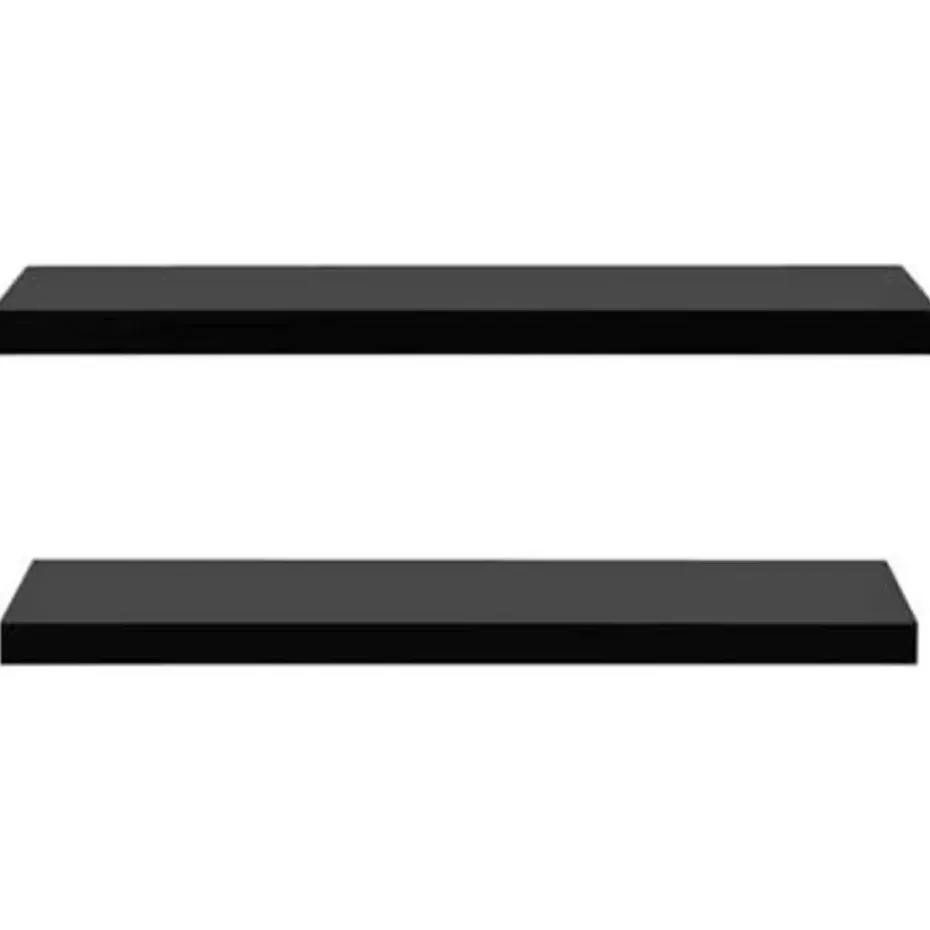 vidaXL - Wandschap - Zwart - MDF - 120 x 20 x 3.8 cm - 2 stuks