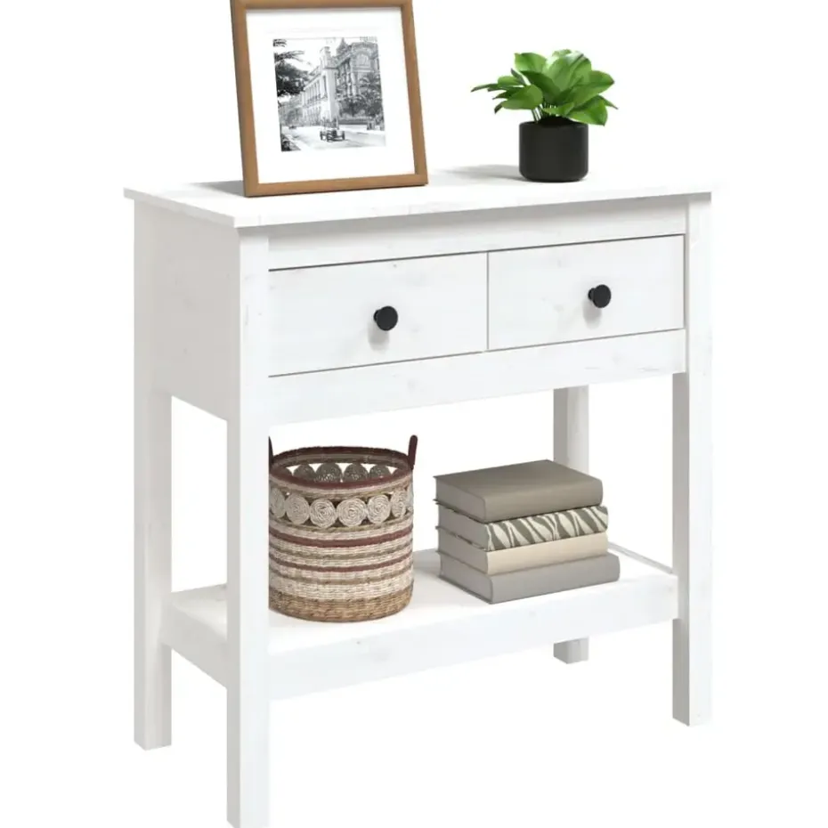 vidaXL - Wandtafel - Wit - Grenenhout