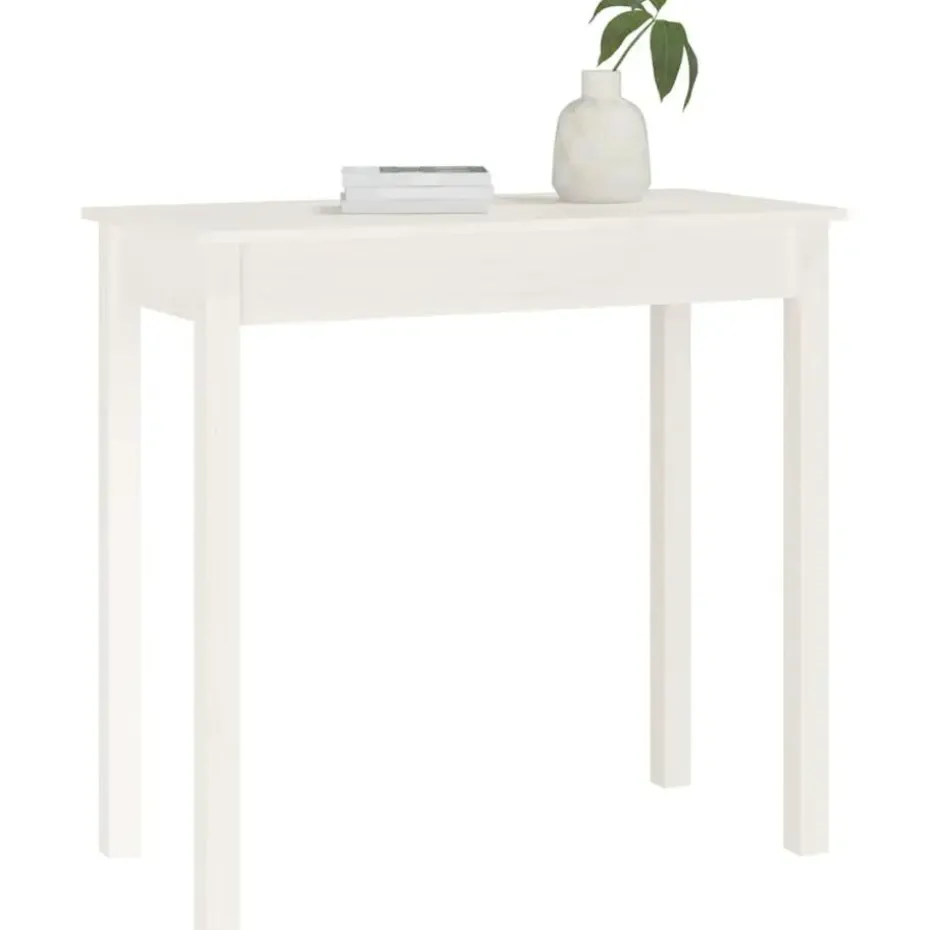 vidaXL - Wandtafel - Wit - Massief grenenhout - 80x40x75 cm