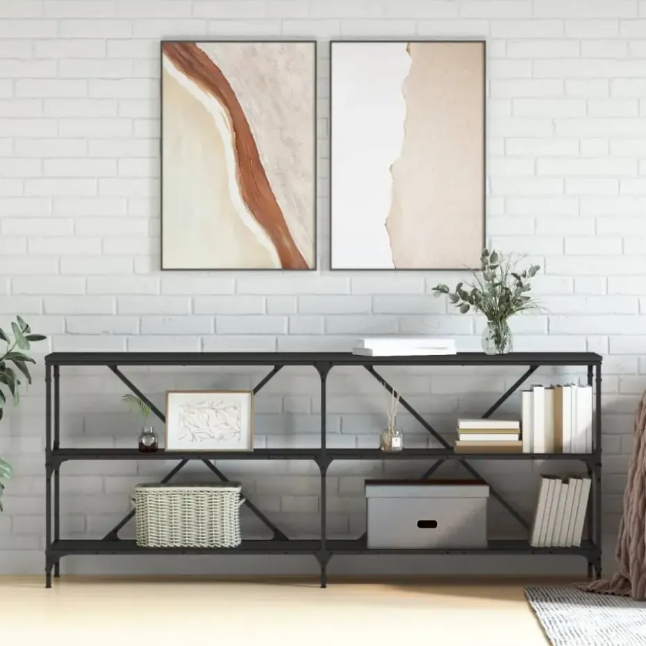 vidaXL - Wandtafel - Zwart - Bewerkt hout