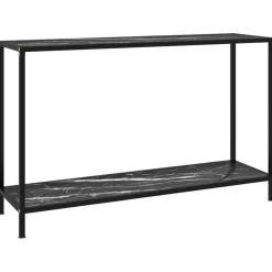 vidaXL - Wandtafel - Zwart - Glas - 120 x 35 x 75 cm