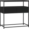 vidaXL - Wandtafel met 2 lades - Zwart - Bewerkt hout en metaal - 75x40x75 cm