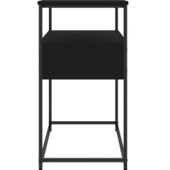 vidaXL - Wandtafel met 2 lades - Zwart - Bewerkt hout en metaal - 75x40x75 cm