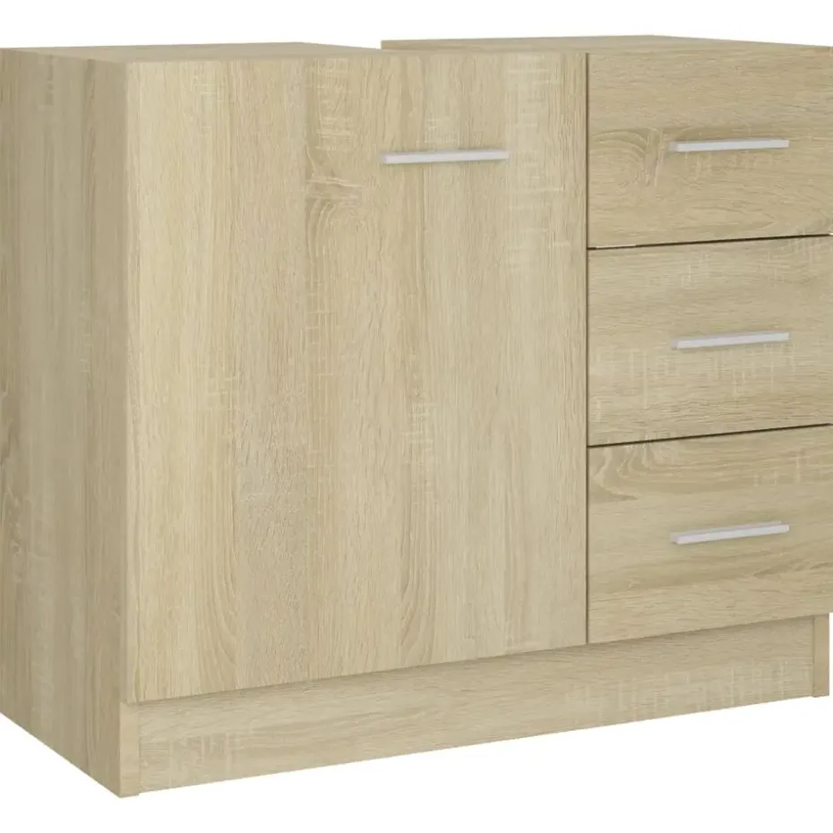 vidaXL - Wastafelkast - Bruin - Bewerkt hout
