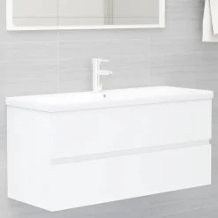 vidaXL - Wastafelkast - Wit - Bewerkt hout - 100 x 38.5 x 45 cm