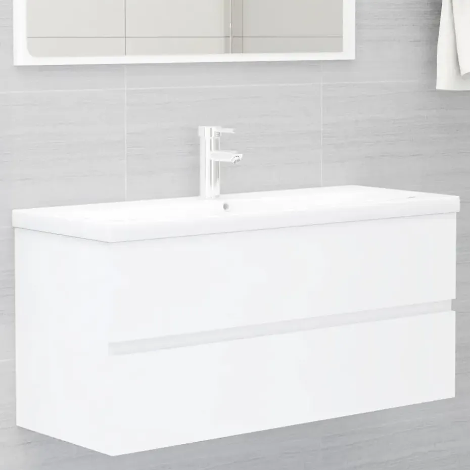 vidaXL - Wastafelkast - Wit - Bewerkt hout - 100 x 38.5 x 45 cm