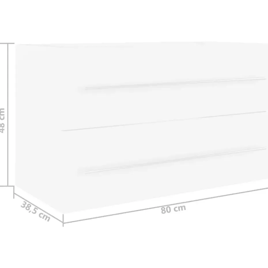 vidaXL - Wastafelkast - Wit - Bewerkt hout - 80 x 38.5 x 48 cm