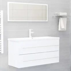 vidaXL - Wastafelkast - Wit - Bewerkt hout - 100 x 38.5 x 48 cm