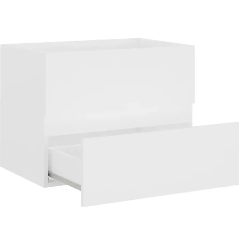 vidaXL - Wastafelkast - Wit - Bewerkt hout - 60 x 38.5 x 45 cm