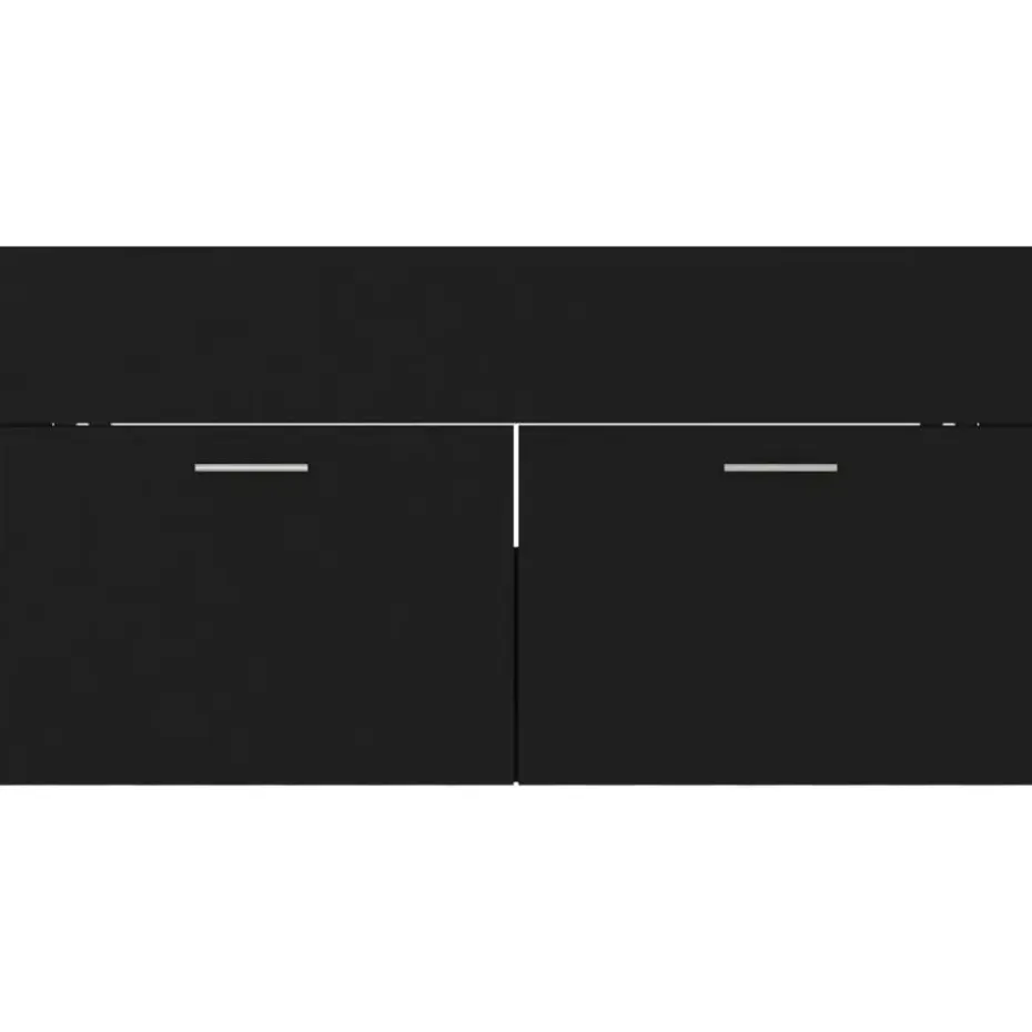 vidaXL - Wastafelkast - Zwart - Bewerkt hout - 90 x 38.5 x 46 cm