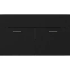 vidaXL - Wastafelkast - Zwart - Bewerkt hout - 80 x 38.5 x 46 cm