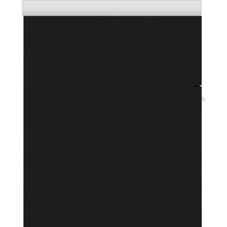 vidaXL - Wastafelkast En Wastafel - Zwart - Bewerkt hout - 60 x 38.5 x 46 cm