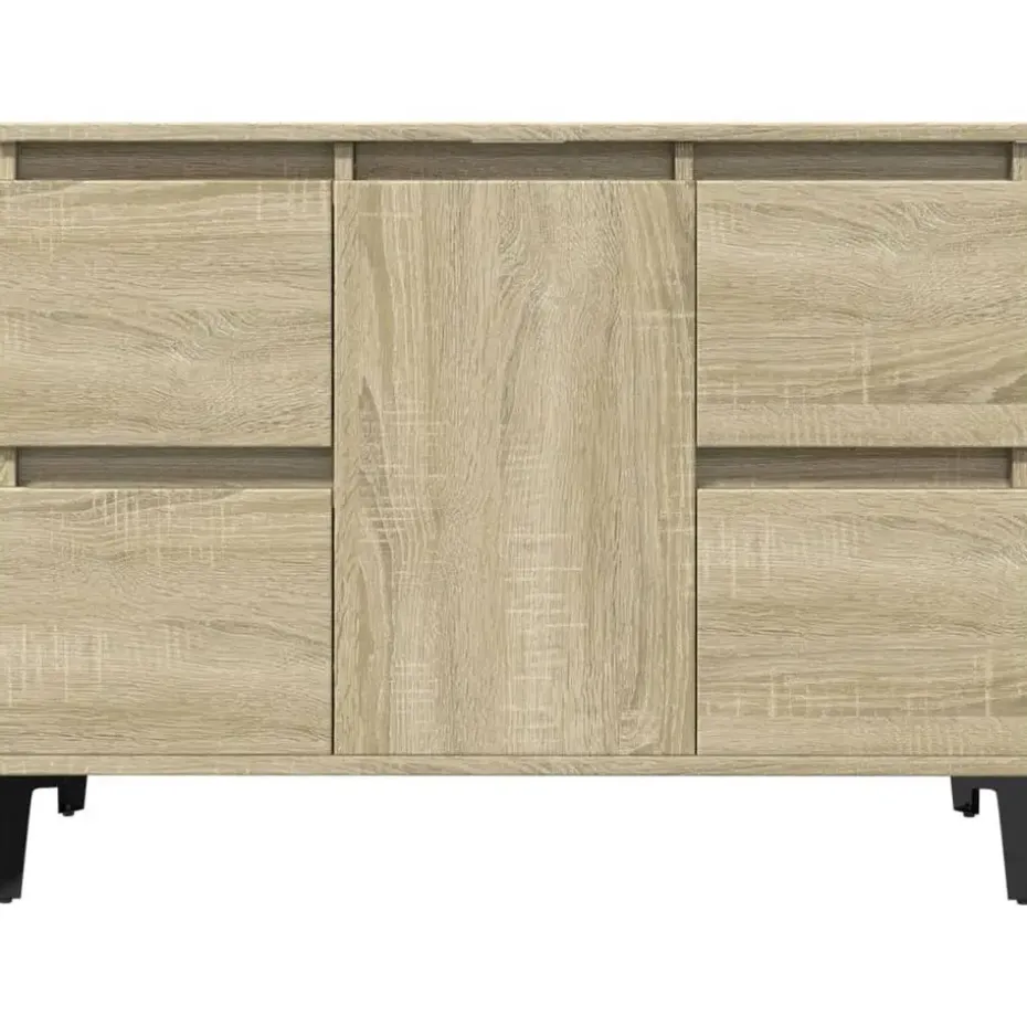 vidaXL - Wastafelonderkast met 1 deur 4 lades - Sonoma eiken - 80x33x60 cm