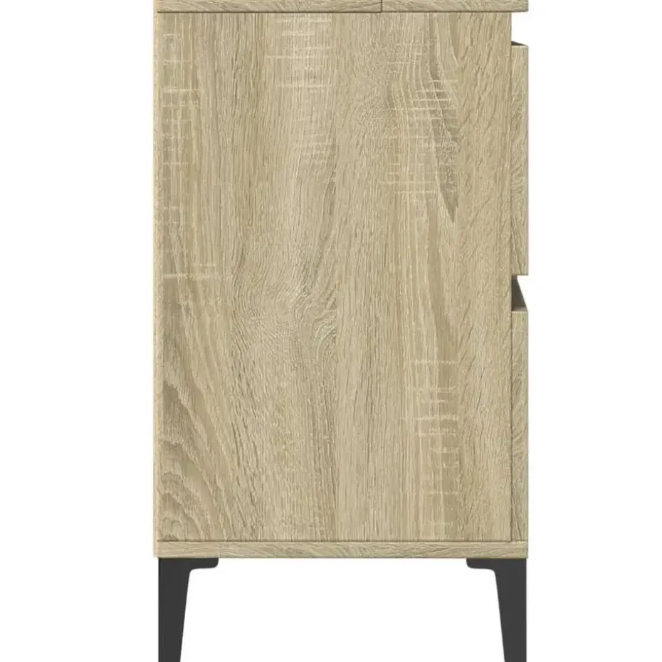 vidaXL - Wastafelonderkast met 1 deur 4 lades - Sonoma eiken - 80x33x60 cm
