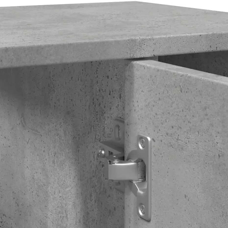 vidaXL - Wastafelonderkast met 1 deur 6 vakken - Betongrijs spaanplaat - 60 cm