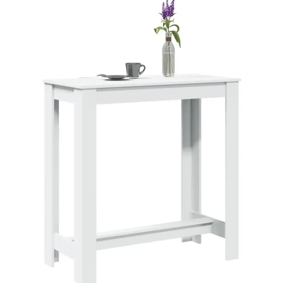 vidaXL - Wit Bartafel - Bewerkt hout - 102x50x103.5 cm