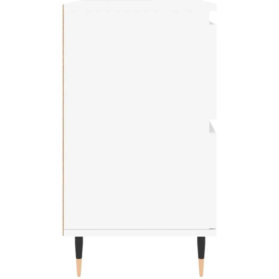 vidaXL - Wit Wastafelonderkast - 1 deur 4 lades - Bewerkt hout - 80x33x60 cm