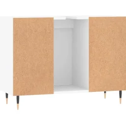 vidaXL - Wit Wastafelonderkast - 1 deur 4 lades - Bewerkt hout - 80x33x60 cm