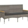 vidaXL - 3-zits Tuinbank met kussens - Grijs poly rattan - 140x54x85 cm