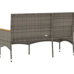 vidaXL - 3-zits Tuinbank met kussens - Grijs poly rattan - 140x54x85 cm