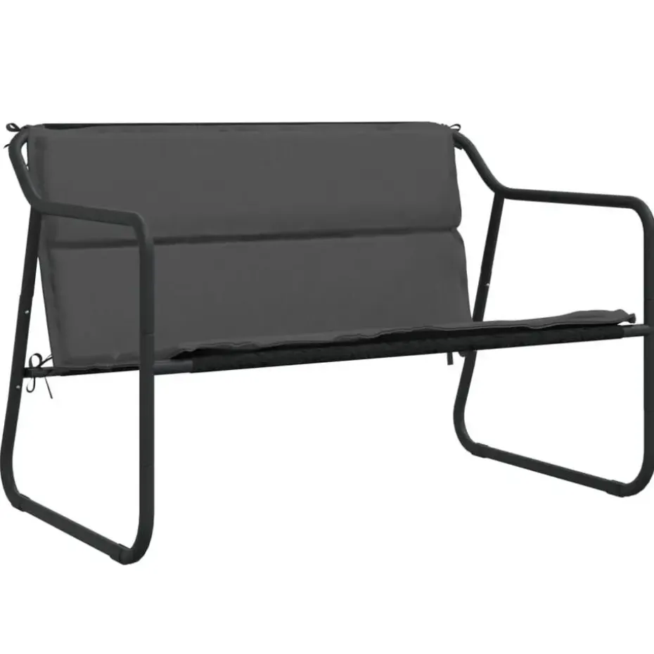 vidaXL - 2-zits Tuinbank met kussen antracietkleurig - staal - 110x70x74 cm