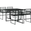 vidaXL - 4-zits Tuinset - Inklapbaar - Zwart - PE rattan - 110x107 cm