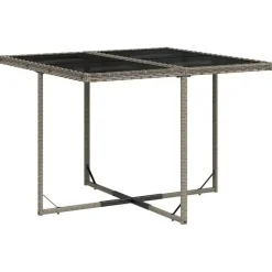 vidaXL - 8-zits Tuinset donkergrijs kussens - Grijs - PE rattan - 110x106 cm