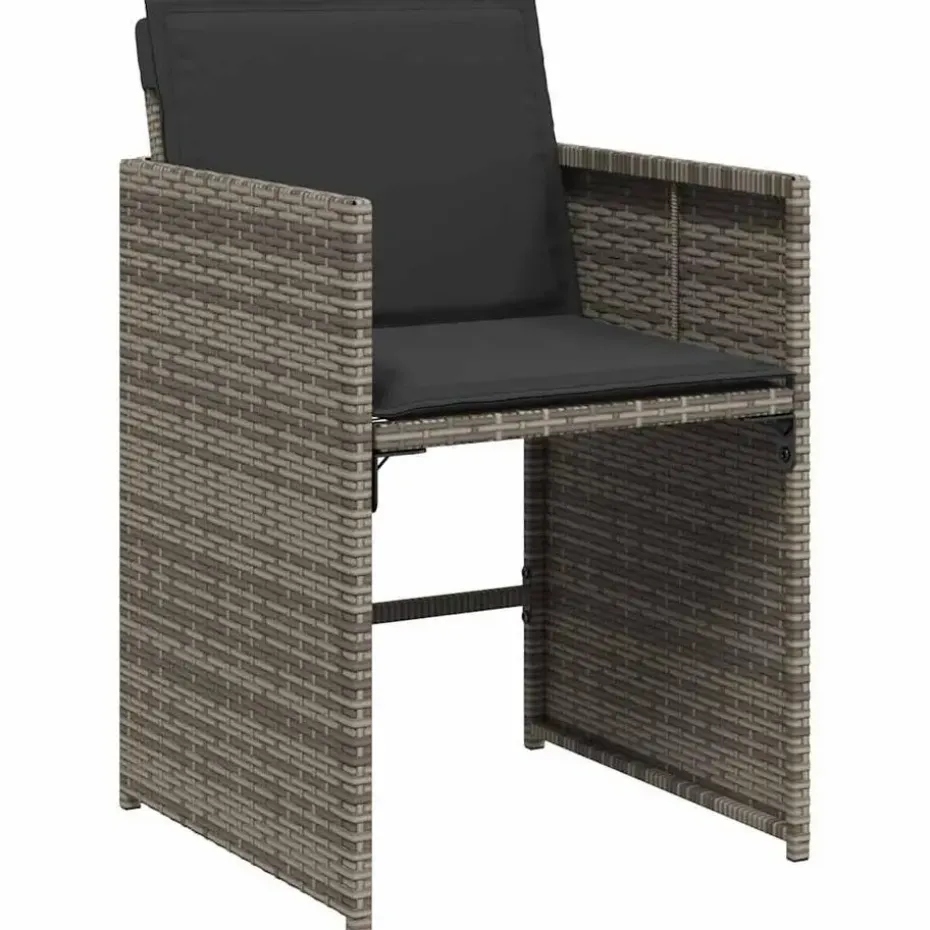 vidaXL - 8-zits Tuinset donkergrijs kussens - Grijs - PE rattan - 110x106 cm