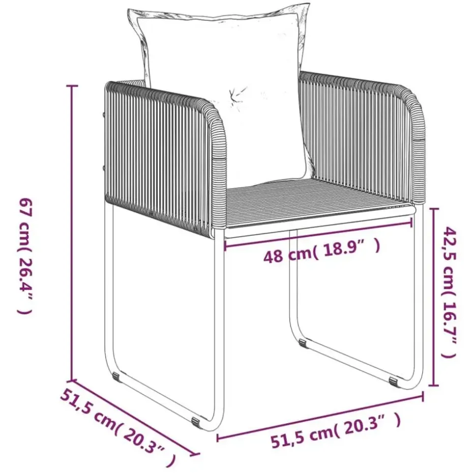 vidaXL - 4-zits Tuinset met kussens - Zwart PE rattan en staal - 160x80 cm