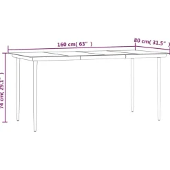 vidaXL - 4-zits Tuinset met kussens - Zwart PE rattan en staal - 160x80 cm